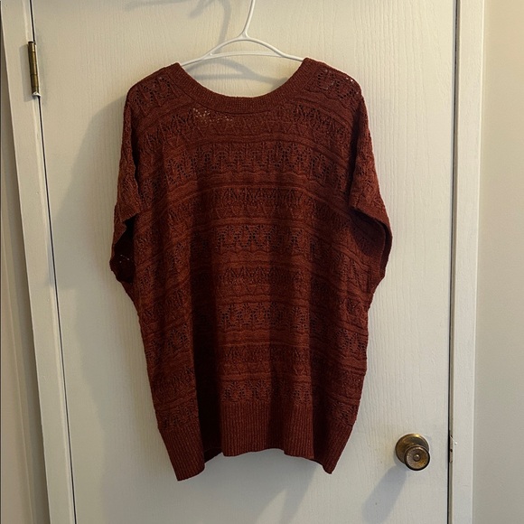 Cozy Rust V-Neck Sweater - Picture 3 of 3